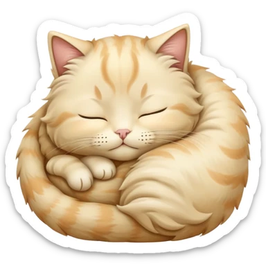 Cream colored cat sleeping sticker