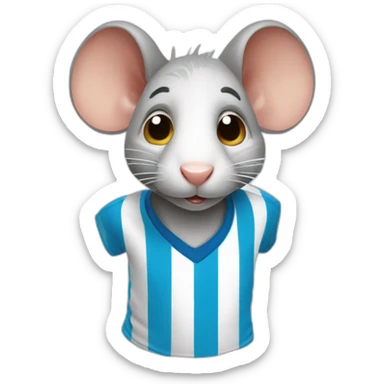 rat wearing argentinian soccer t-shirt sticker