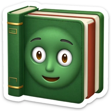biblioteca de livros em tons de verde musgo sticker