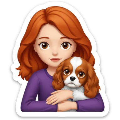 Daughter hughing king charles cavalier sticker