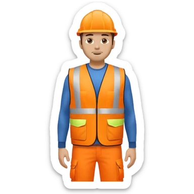 man in orange hi vis vest standing full body sticker