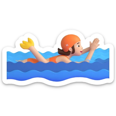 girl swimming sticker