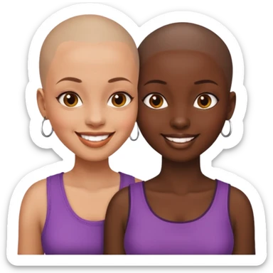 Ma meilleur amie et moi (femme) africaine cheveux rasé sticker