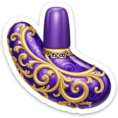 gold and dark purple rococo inflatable puffy nail polish sticker