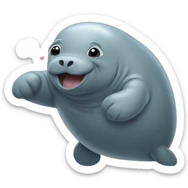 Manatee hitting love drive sticker