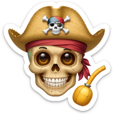 Skull strawhat crew  pirate emoji sticker