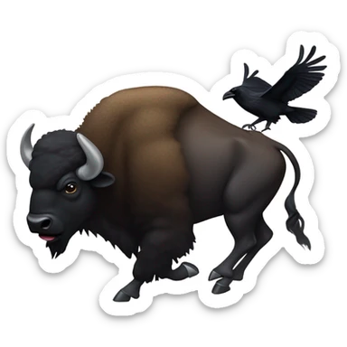 Buffalo stomping raven  sticker