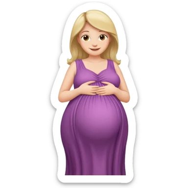 pregnant mother with her hands on womb sticker