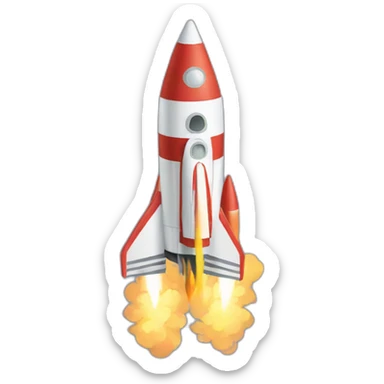 rocket launch angle smoke fire sticker