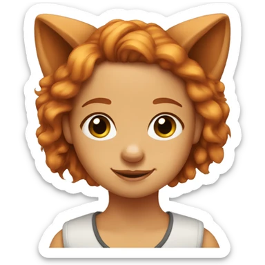 Ginger girl with an Australien Shepherd  sticker