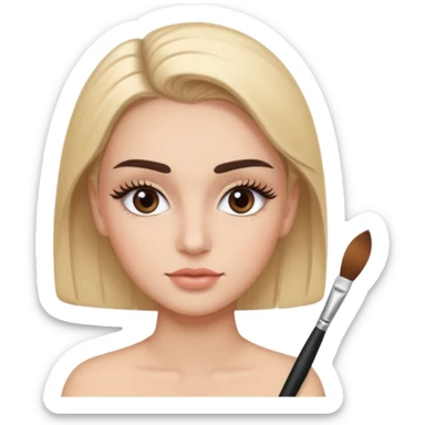 lash and brows done with a eyebrow brush sticker