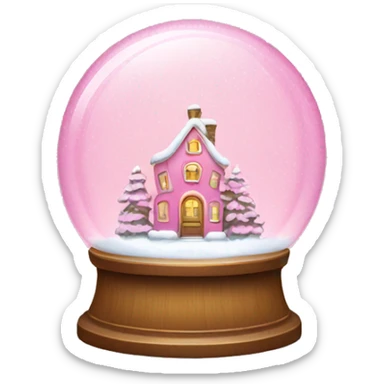 Pink snow globe sticker
