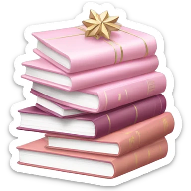 light pink christmas books stack sticker