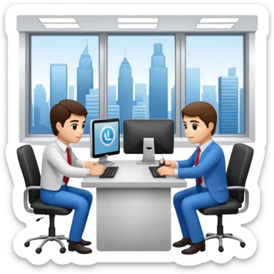 Digital Labour and an example of Agents at work in a workplace setting. sticker