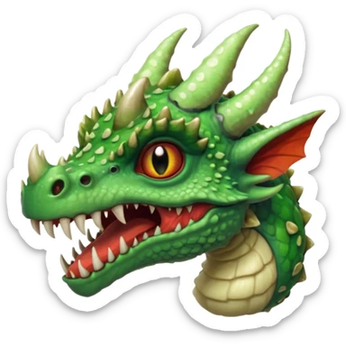 poisonous mushroom dragon beast portrait, head and shoulders only, small dragon face, mushroom cap scales, glowing green spores, sharp teeth, fantasy animal monster vibe, 3D cartoon, mobile game icon style, clean background, no text, no watermark

 sticker