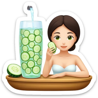 a woman relaxing at the spa sticker
