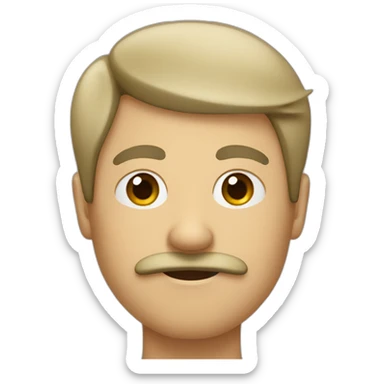 A guy with a rectangle moustache sticker