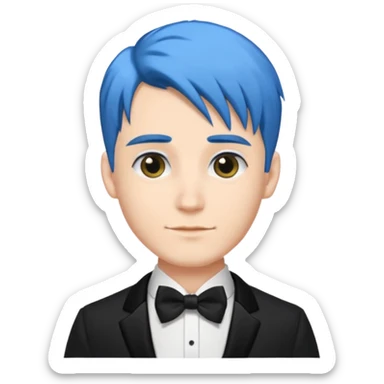 blue hair groom sticker