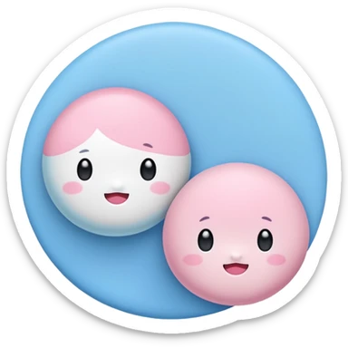 2 cute japanese mochi kawaii in pastel sticker
