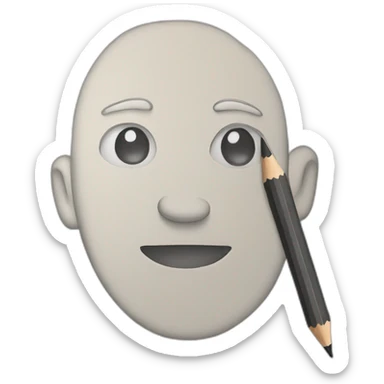 paper with pencil drawing sticker