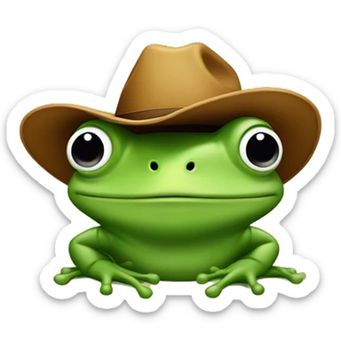 Frog tipping a cowboy hat sticker