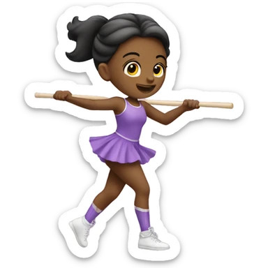 Girl baton twirling sticker