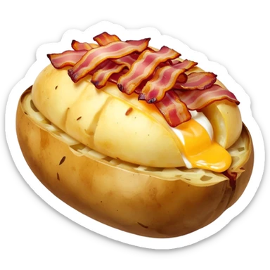 baked potato with bacon sticker