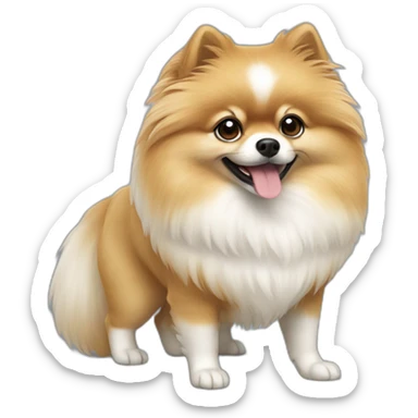 pomerian white sticker