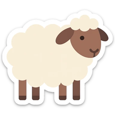 Flat design style sheep sticker