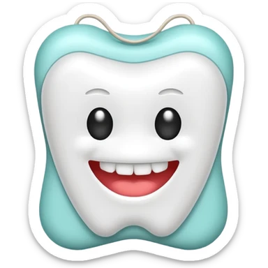 Dental floss sticker