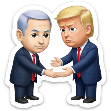 Benjamin Netanyahu bowing to Donald Trump sticker