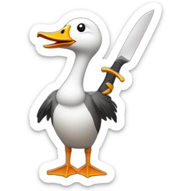 goose holding jungleknife sticker