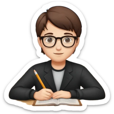 small private educational institute with table, one student sticker