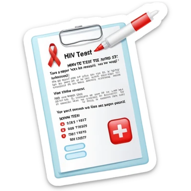 HIV positive or negative result sticker