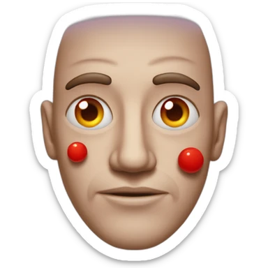 a red eyed man with big pupilas beacuse of acid sticker