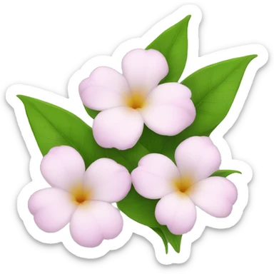 3 jasmins flowers with leafs sticker