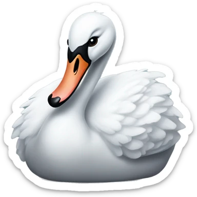 a very sad swan sticker