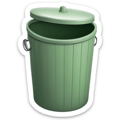 Sage green dustbin sticker
