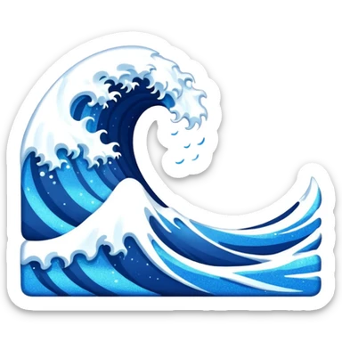 glitter blue wave sticker