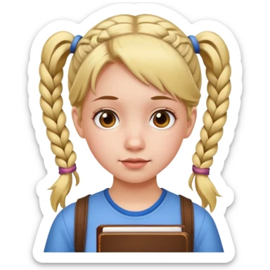 учениця дівчинка з хвостиками sticker