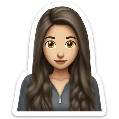 long hair brunette girl gamer sticker