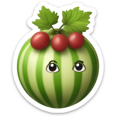 one red gooseberry with stripes sticker