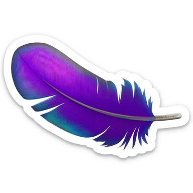 purple feather on a stone sticker