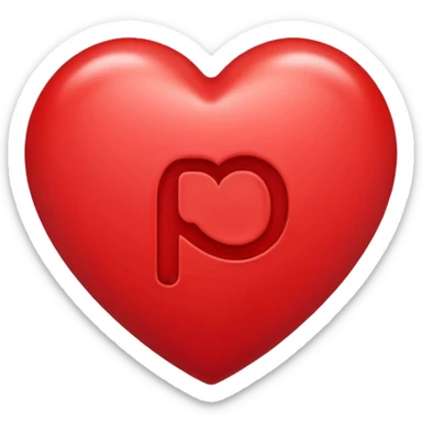 Сердце с буквой Р внутри sticker