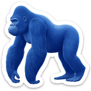 A blue gorilla with no legs sticker
