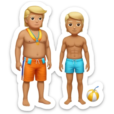 full body Trump standing in beach outfit sticker