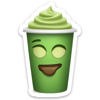 hot matcha in a to go cup sticker