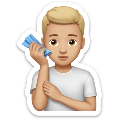 Emoji of a guy wiping off his shoulder sticker