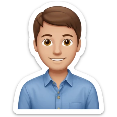 homme brun cheveux long sourire style européen sticker