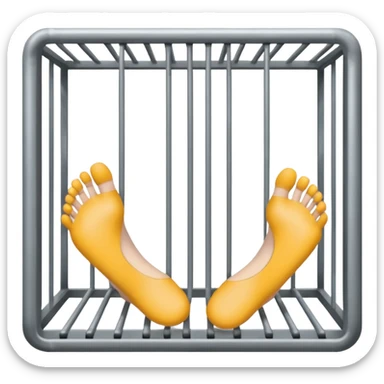 Feet in cage sticker